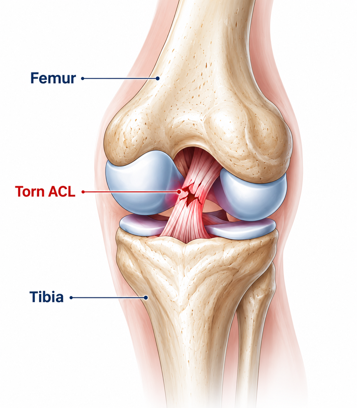 ACL Injury and Torn ACL illustration