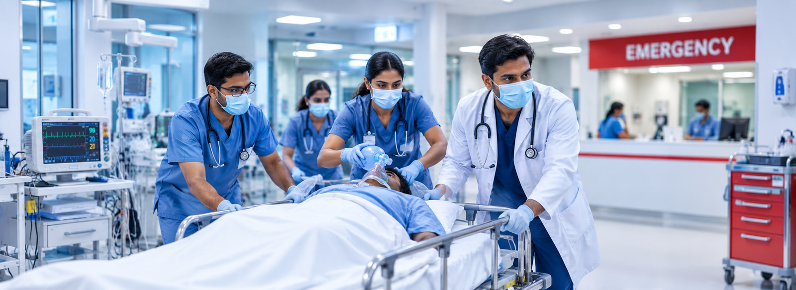 Emergency medical team at Jeevika Hospital
