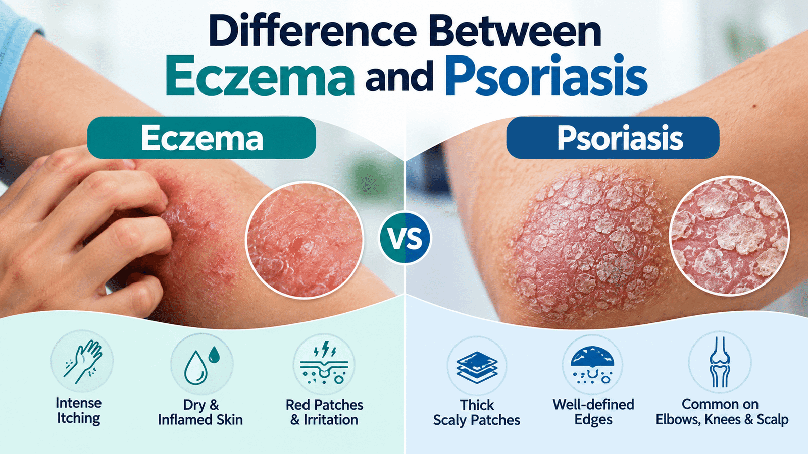 Eczema vs Psoriasis